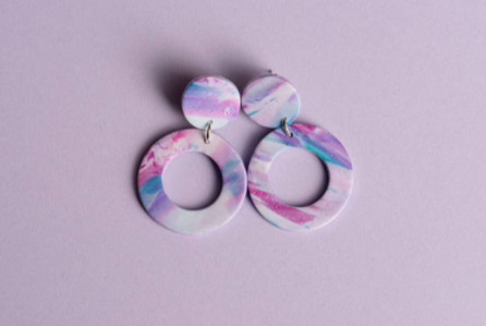 Marbled Circle Earrings