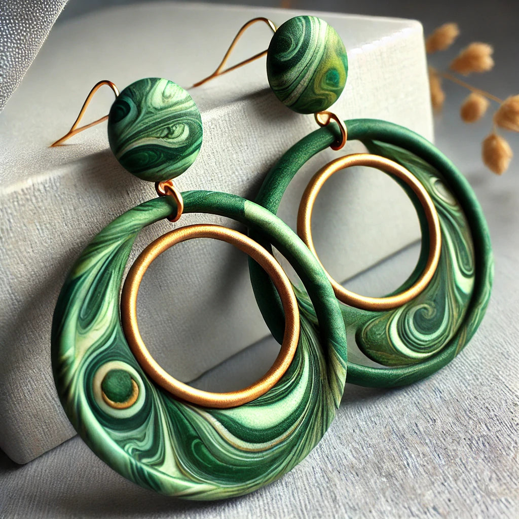 Marbled Circle Earrings