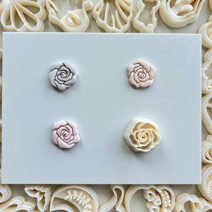 Flower Series Rose/Lotus/Sakura/BlueBell Clay Mold Cutting Soft Clay Earring Jewelry Pendant Design DIY Hand Made Clay Tool Gift