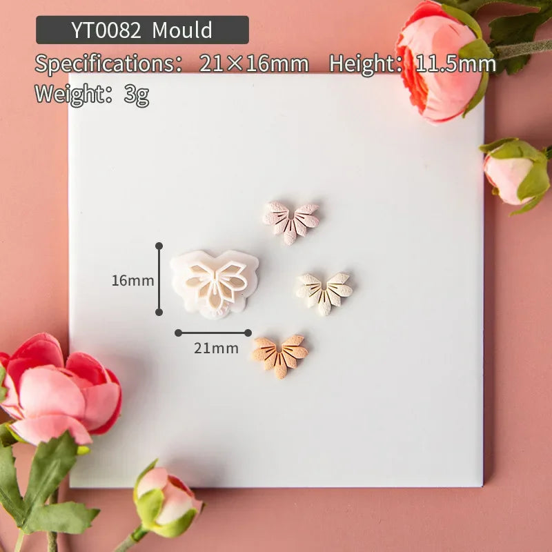 Flower Series Rose/Lotus/Sakura/BlueBell Clay Mold Cutting Soft Clay Earring Jewelry Pendant Design DIY Hand Made Clay Tool Gift