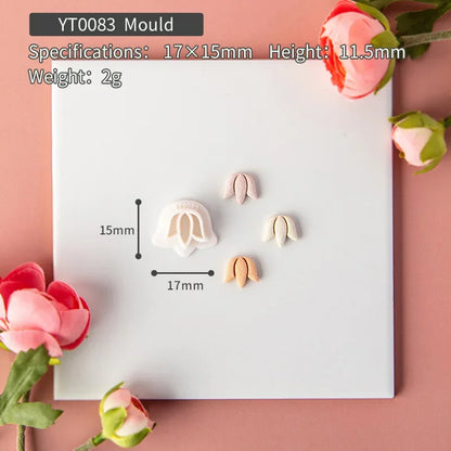 Flower Series Rose/Lotus/Sakura/BlueBell Clay Mold Cutting Soft Clay Earring Jewelry Pendant Design DIY Hand Made Clay Tool Gift