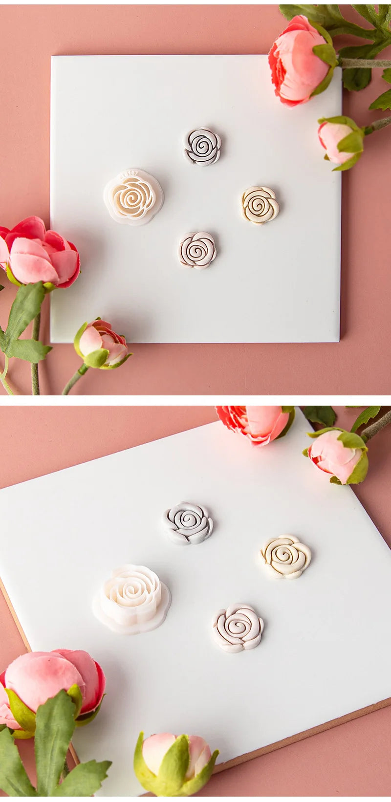 Flower Series Rose/Lotus/Sakura/BlueBell Clay Mold Cutting Soft Clay Earring Jewelry Pendant Design DIY Hand Made Clay Tool Gift