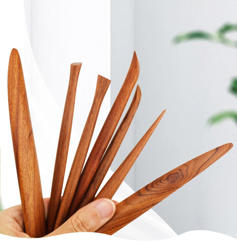Pottery Color Sculpture Knife Hand-made Clay Tool Set Red Precious Wood Tool Clay Plastic Knife