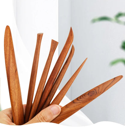 Pottery Color Sculpture Knife Hand-made Clay Tool Set Red Precious Wood Tool Clay Plastic Knife