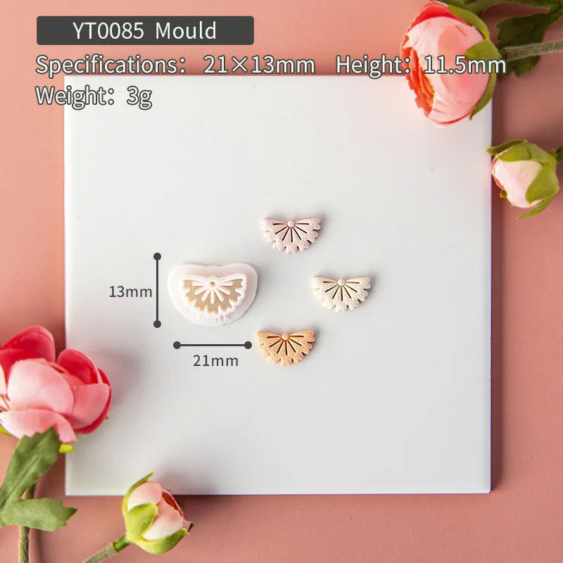 Flower Series Rose/Lotus/Sakura/BlueBell Clay Mold Cutting Soft Clay Earring Jewelry Pendant Design DIY Hand Made Clay Tool Gift