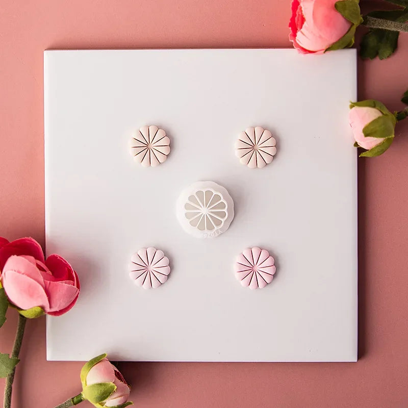 Flower Series Rose/Lotus/Sakura/BlueBell Clay Mold Cutting Soft Clay Earring Jewelry Pendant Design DIY Hand Made Clay Tool Gift