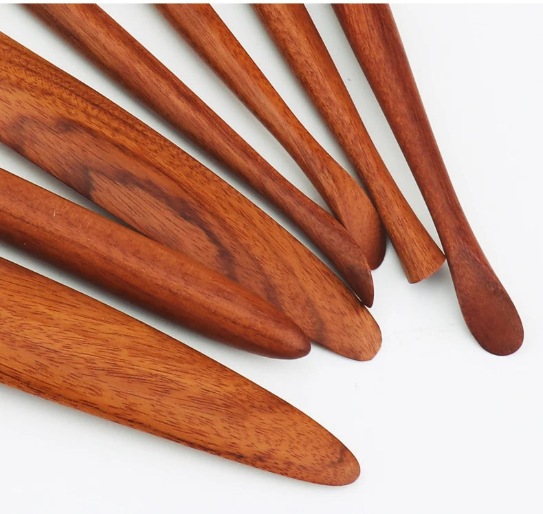 Pottery Color Sculpture Knife Hand-made Clay Tool Set Red Precious Wood Tool Clay Plastic Knife