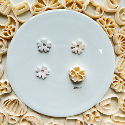 Flower Series Rose/Lotus/Sakura/BlueBell Clay Mold Cutting Soft Clay Earring Jewelry Pendant Design DIY Hand Made Clay Tool Gift
