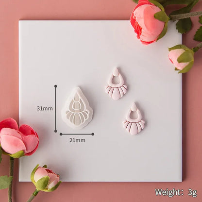 Flower Series Rose/Lotus/Sakura/BlueBell Clay Mold Cutting Soft Clay Earring Jewelry Pendant Design DIY Hand Made Clay Tool Gift