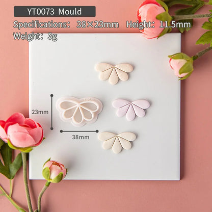 Flower Series Rose/Lotus/Sakura/BlueBell Clay Mold Cutting Soft Clay Earring Jewelry Pendant Design DIY Hand Made Clay Tool Gift