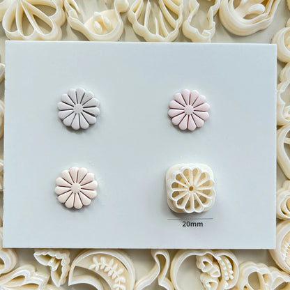 Flower Series Rose/Lotus/Sakura/BlueBell Clay Mold Cutting Soft Clay Earring Jewelry Pendant Design DIY Hand Made Clay Tool Gift