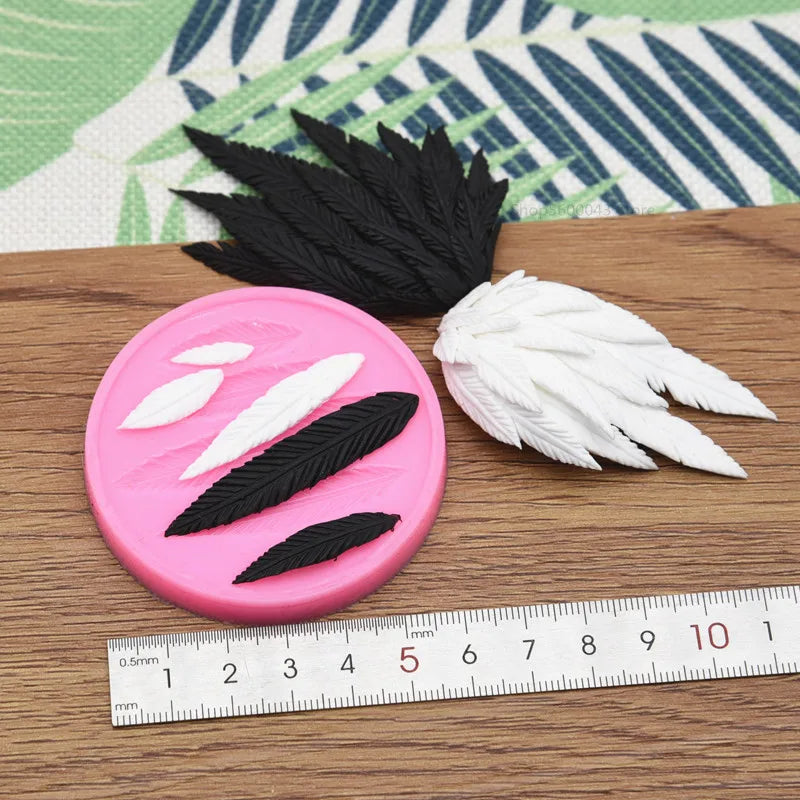 Feather Silicone Mold Ultra-light Clay DIY Angel Devil Wings Fondant Soft Pottery Hand-made Clay Polymer Wings Tool