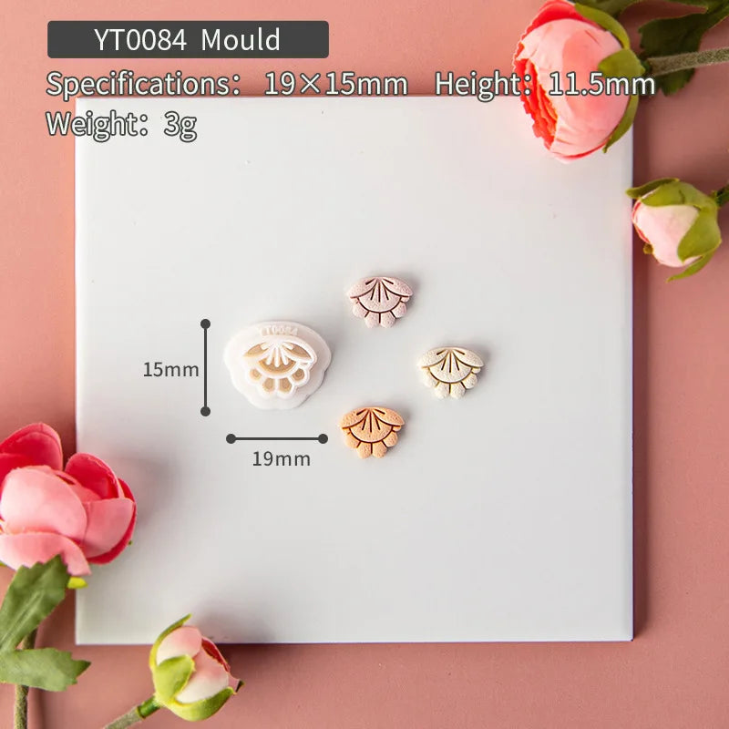 Flower Series Rose/Lotus/Sakura/BlueBell Clay Mold Cutting Soft Clay Earring Jewelry Pendant Design DIY Hand Made Clay Tool Gift
