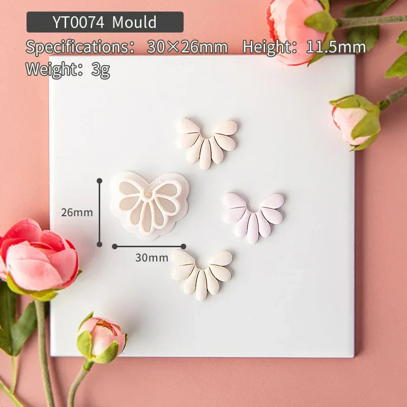 Flower Series Rose/Lotus/Sakura/BlueBell Clay Mold Cutting Soft Clay Earring Jewelry Pendant Design DIY Hand Made Clay Tool Gift