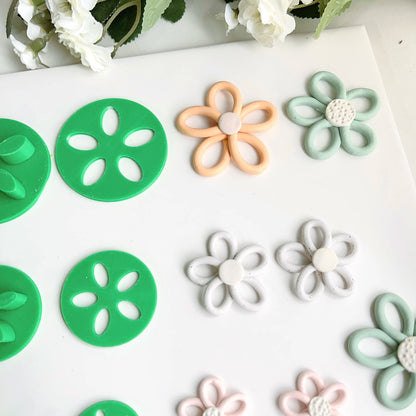 Flower Series Rose/Lotus/Sakura/BlueBell Clay Mold Cutting Soft Clay Earring Jewelry Pendant Design DIY Hand Made Clay Tool