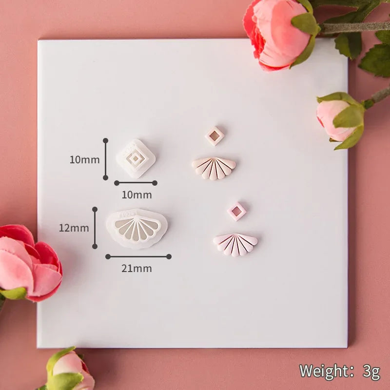 Flower Series Rose/Lotus/Sakura/BlueBell Clay Mold Cutting Soft Clay Earring Jewelry Pendant Design DIY Hand Made Clay Tool Gift