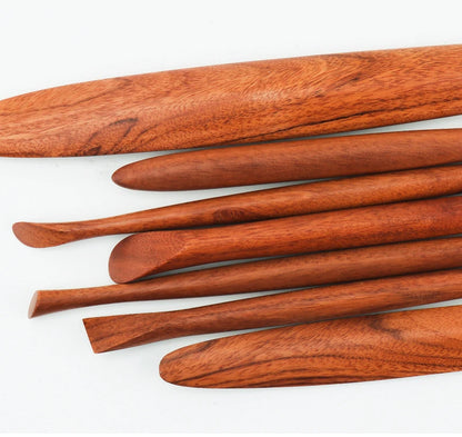 Pottery Color Sculpture Knife Hand-made Clay Tool Set Red Precious Wood Tool Clay Plastic Knife