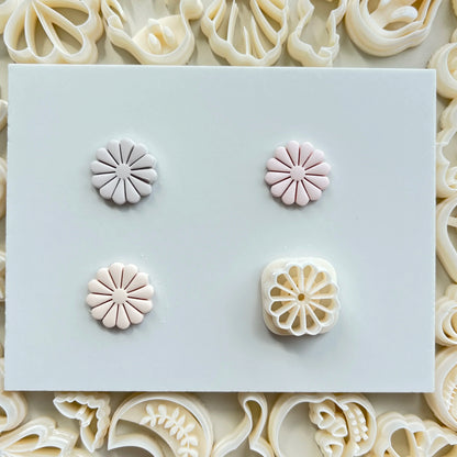 Flower Series Rose/Lotus/Sakura/BlueBell Clay Mold Cutting Soft Clay Earring Jewelry Pendant Design DIY Hand Made Clay Tool Gift