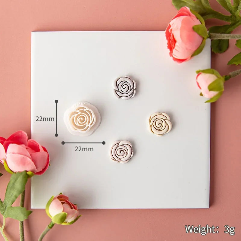 Flower Series Rose/Lotus/Sakura/BlueBell Clay Mold Cutting Soft Clay Earring Jewelry Pendant Design DIY Hand Made Clay Tool Gift