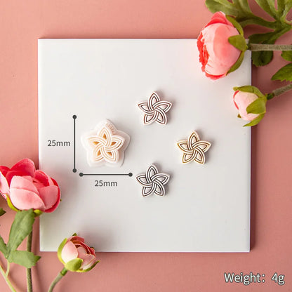 Flower Series Rose/Lotus/Sakura/BlueBell Clay Mold Cutting Soft Clay Earring Jewelry Pendant Design DIY Hand Made Clay Tool Gift
