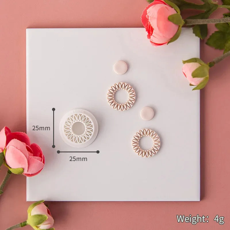 Flower Series Rose/Lotus/Sakura/BlueBell Clay Mold Cutting Soft Clay Earring Jewelry Pendant Design DIY Hand Made Clay Tool Gift