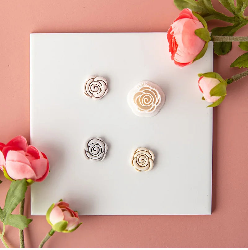 Flower Series Rose/Lotus/Sakura/BlueBell Clay Mold Cutting Soft Clay Earring Jewelry Pendant Design DIY Hand Made Clay Tool Gift