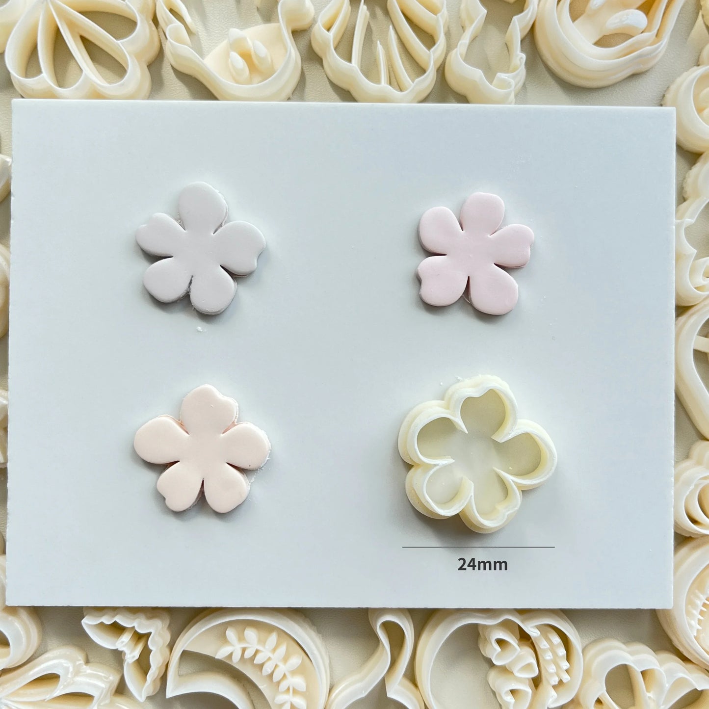 Flower Series Rose/Lotus/Sakura/BlueBell Clay Mold Cutting Soft Clay Earring Jewelry Pendant Design DIY Hand Made Clay Tool Gift