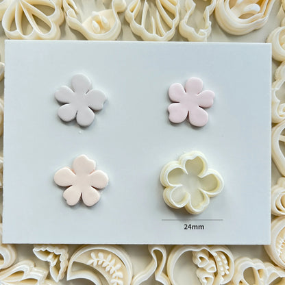 Flower Series Rose/Lotus/Sakura/BlueBell Clay Mold Cutting Soft Clay Earring Jewelry Pendant Design DIY Hand Made Clay Tool Gift