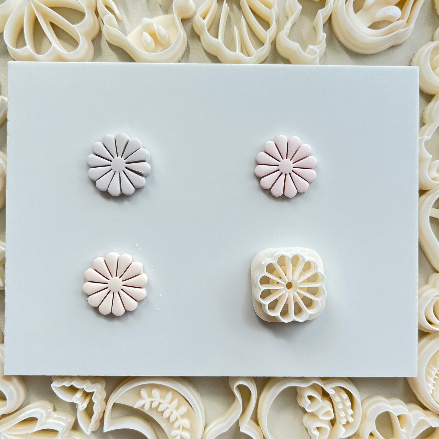 Flower Series Rose/Lotus/Sakura/BlueBell Clay Mold Cutting Soft Clay Earring Jewelry Pendant Design DIY Hand Made Clay Tool Gift