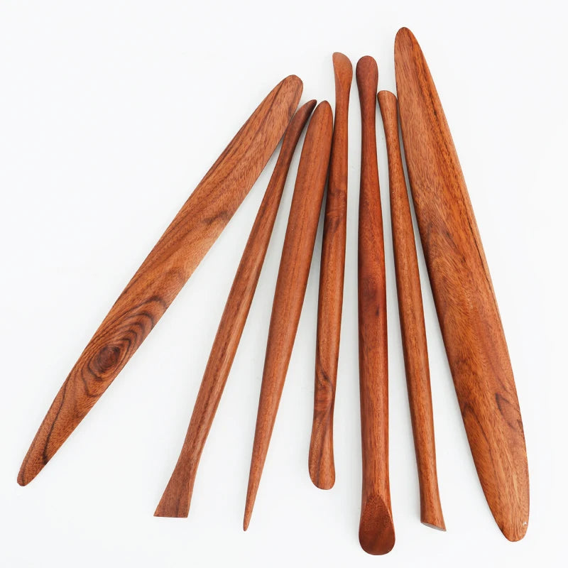 Pottery Color Sculpture Knife Hand-made Clay Tool Set Red Precious Wood Tool Clay Plastic Knife