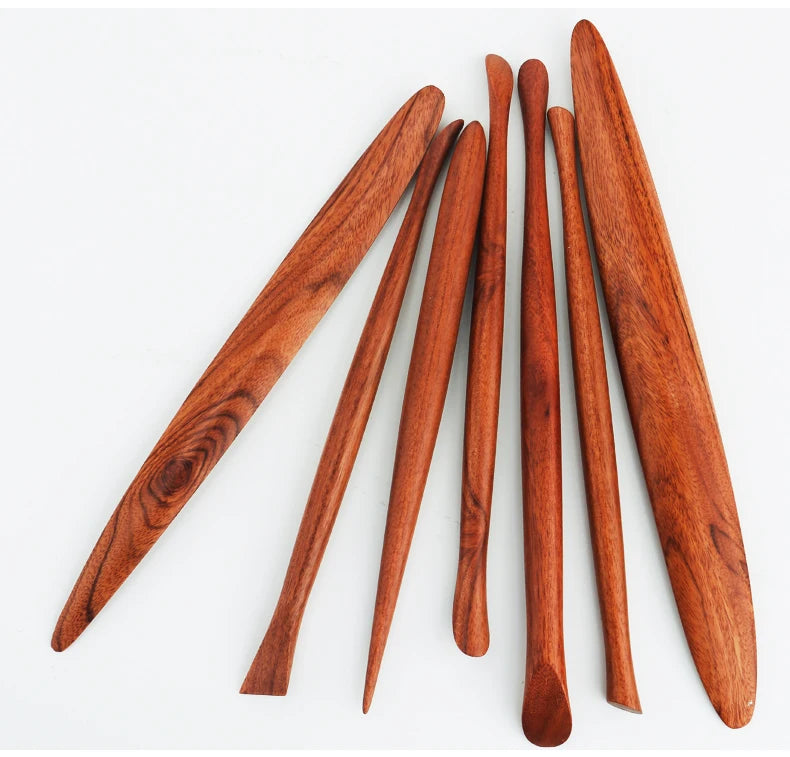 Pottery Color Sculpture Knife Hand-made Clay Tool Set Red Precious Wood Tool Clay Plastic Knife