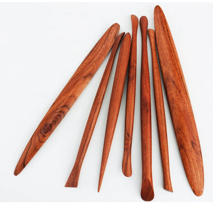 Pottery Color Sculpture Knife Hand-made Clay Tool Set Red Precious Wood Tool Clay Plastic Knife