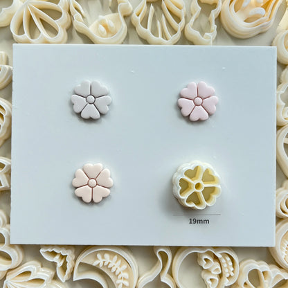 Flower Series Rose/Lotus/Sakura/BlueBell Clay Mold Cutting Soft Clay Earring Jewelry Pendant Design DIY Hand Made Clay Tool Gift