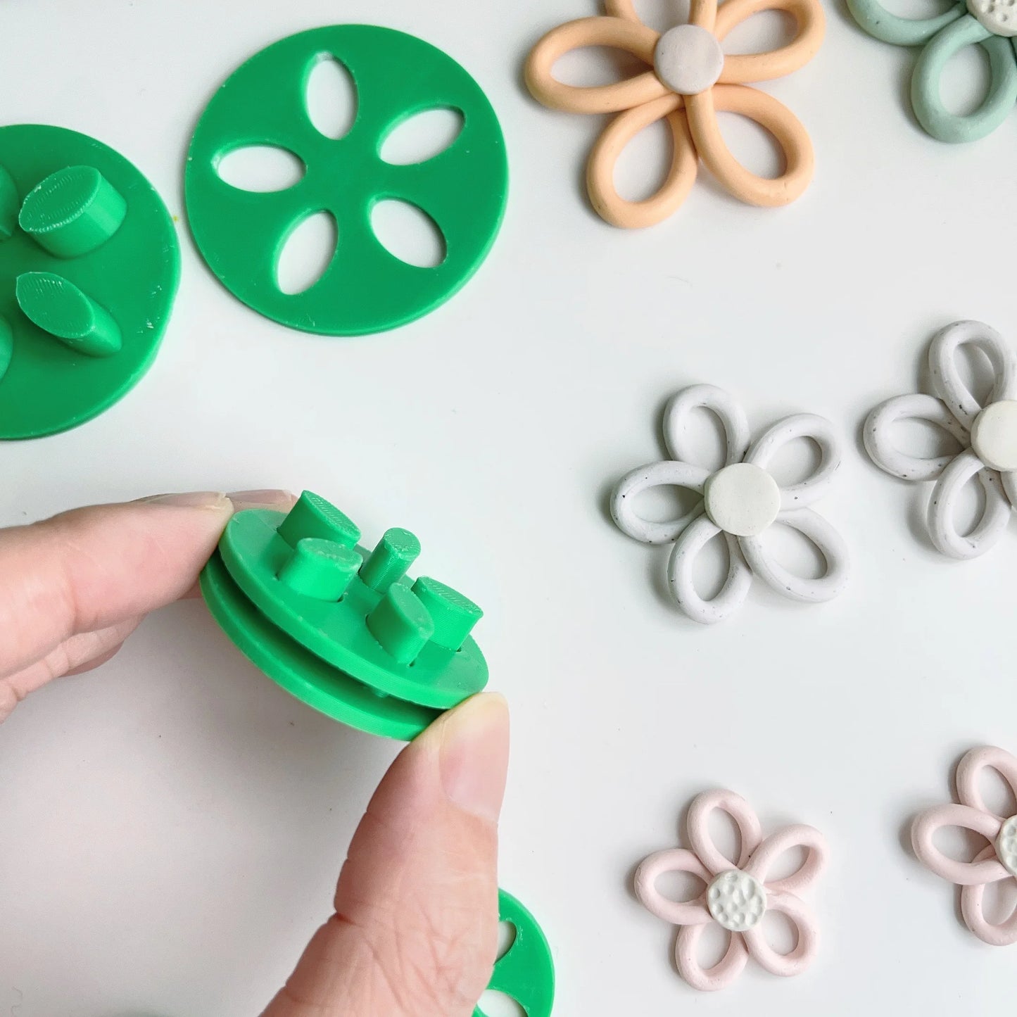 Flower Series Rose/Lotus/Sakura/BlueBell Clay Mold Cutting Soft Clay Earring Jewelry Pendant Design DIY Hand Made Clay Tool