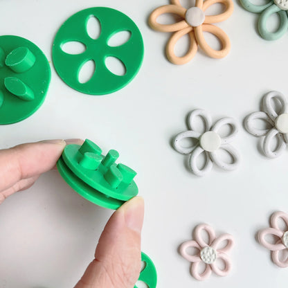 Flower Series Rose/Lotus/Sakura/BlueBell Clay Mold Cutting Soft Clay Earring Jewelry Pendant Design DIY Hand Made Clay Tool