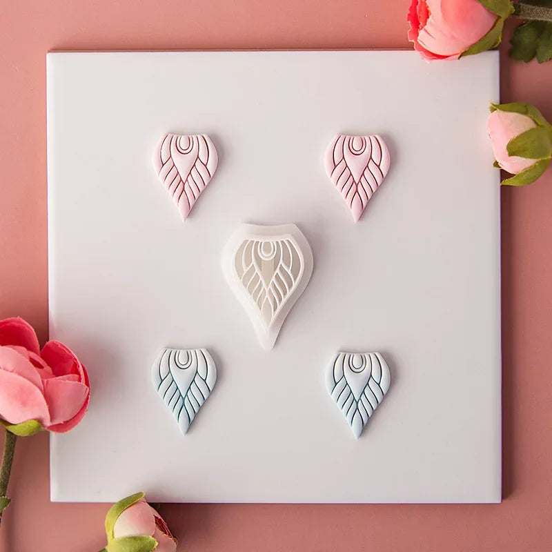 Flower Series Rose/Lotus/Sakura/BlueBell Clay Mold Cutting Soft Clay Earring Jewelry Pendant Design DIY Hand Made Clay Tool Gift