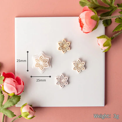 Flower Series Rose/Lotus/Sakura/BlueBell Clay Mold Cutting Soft Clay Earring Jewelry Pendant Design DIY Hand Made Clay Tool Gift
