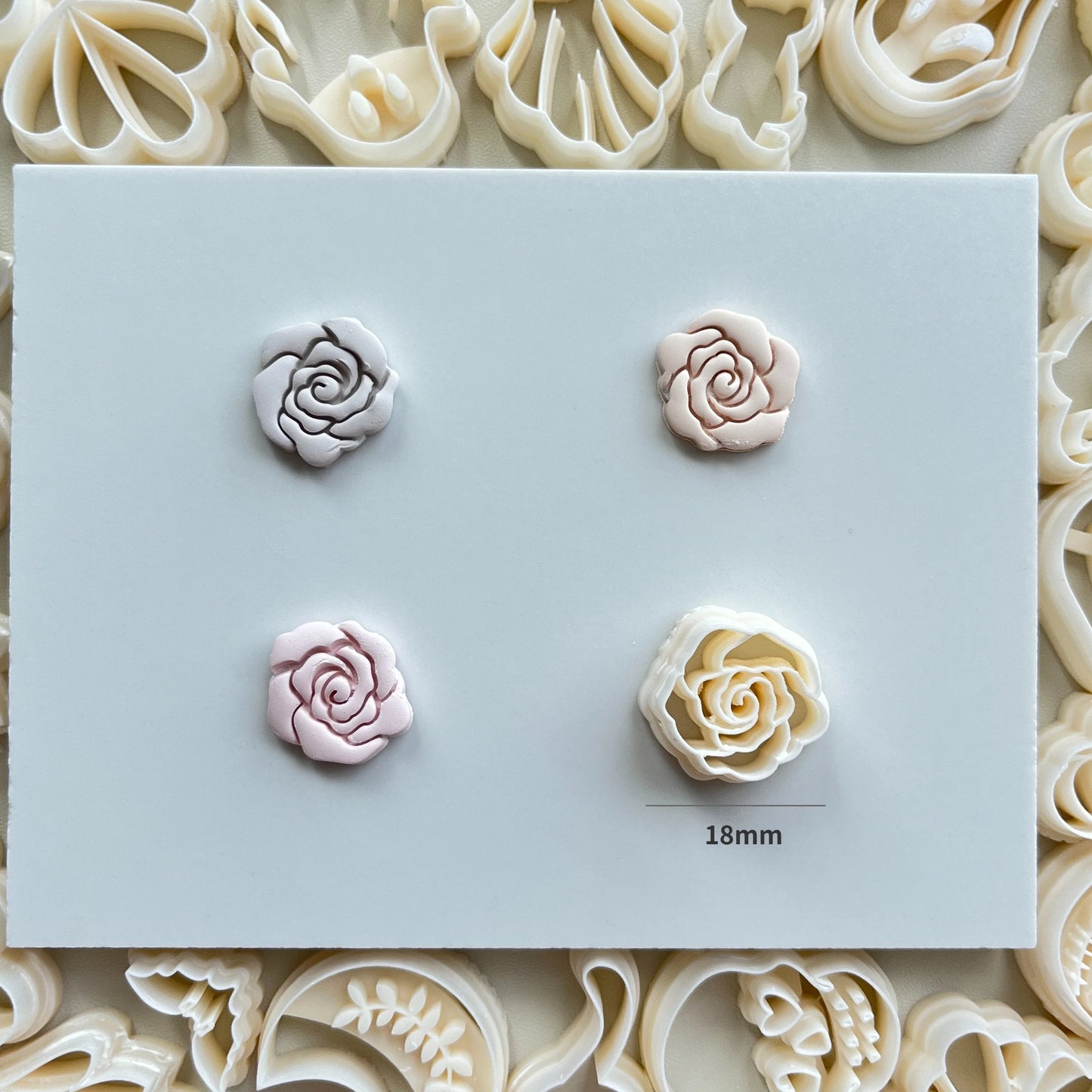 Flower Series Rose/Lotus/Sakura/BlueBell Clay Mold Cutting Soft Clay Earring Jewelry Pendant Design DIY Hand Made Clay Tool Gift