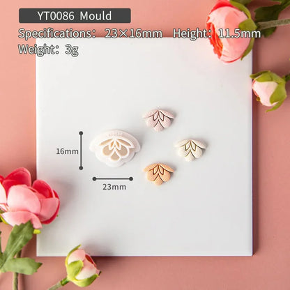 Flower Series Rose/Lotus/Sakura/BlueBell Clay Mold Cutting Soft Clay Earring Jewelry Pendant Design DIY Hand Made Clay Tool Gift