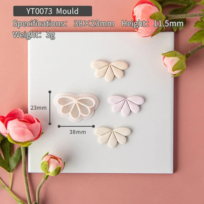 Flower Series Rose/Lotus/Sakura/BlueBell Clay Mold Cutting Soft Clay Earring Jewelry Pendant Design DIY Hand Made Clay Tool Gift