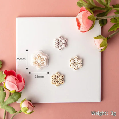 Flower Series Rose/Lotus/Sakura/BlueBell Clay Mold Cutting Soft Clay Earring Jewelry Pendant Design DIY Hand Made Clay Tool Gift