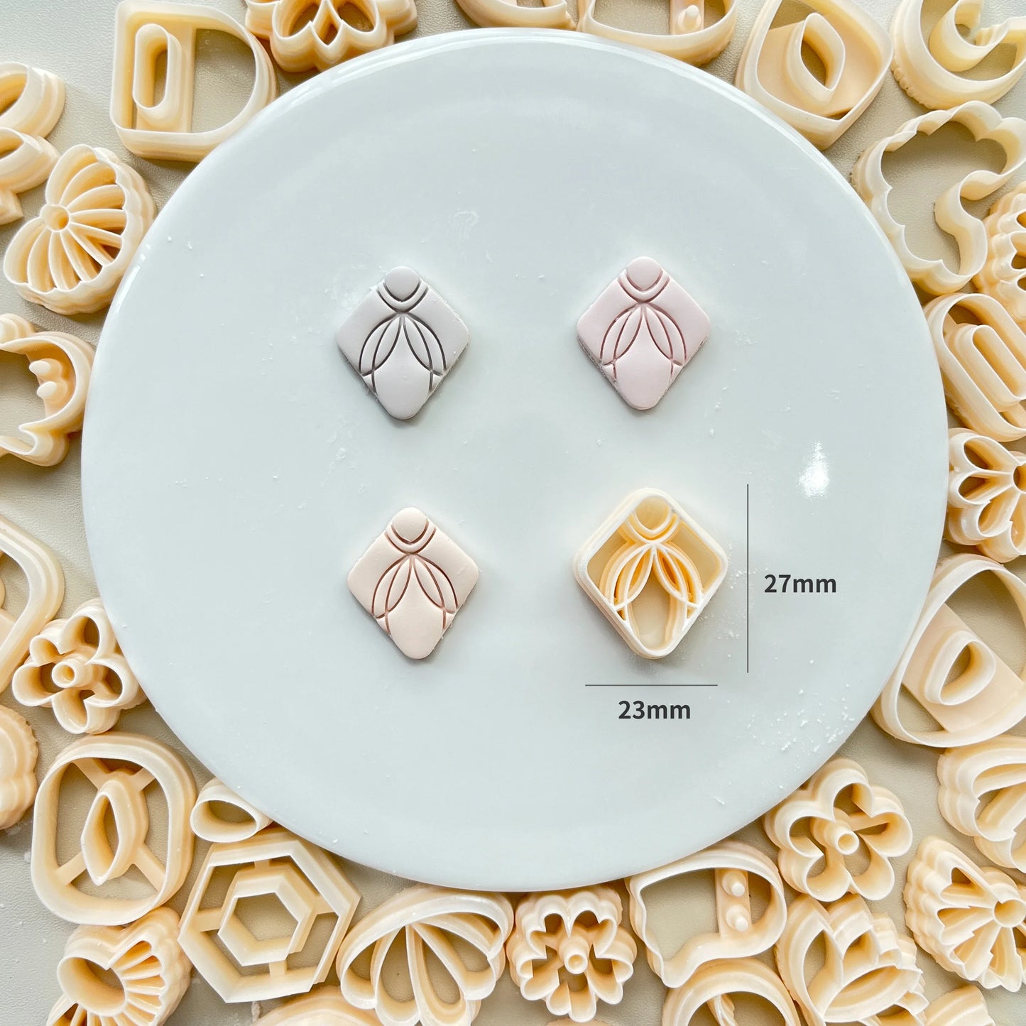 Flower Series Rose/Lotus/Sakura/BlueBell Clay Mold Cutting Soft Clay Earring Jewelry Pendant Design DIY Hand Made Clay Tool Gift