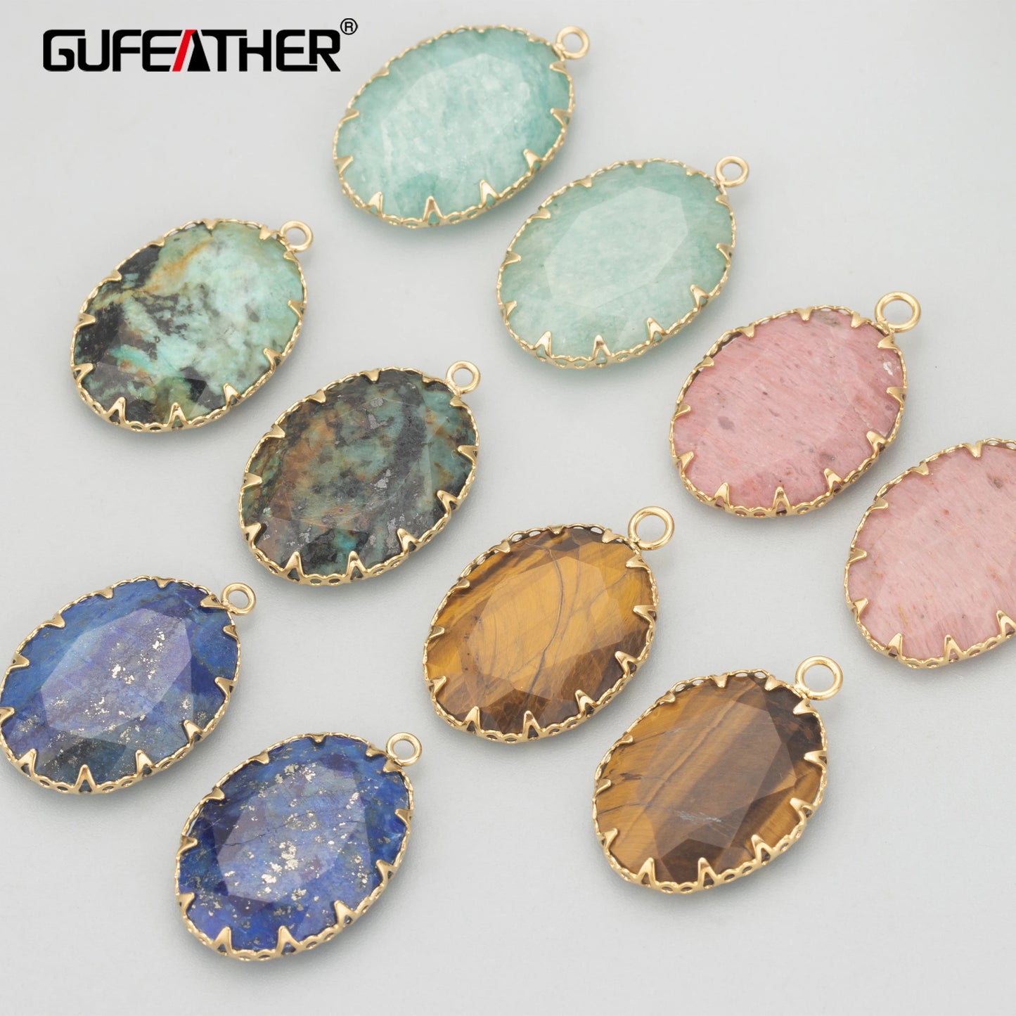 GUFEATHER MD41,jewelry accessories,316L stainless steel,natural stone,charms,hand made,jewelry making,diy pendants,2pcs/lot