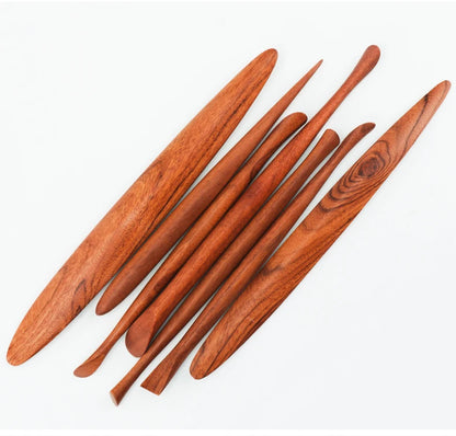 Pottery Color Sculpture Knife Hand-made Clay Tool Set Red Precious Wood Tool Clay Plastic Knife