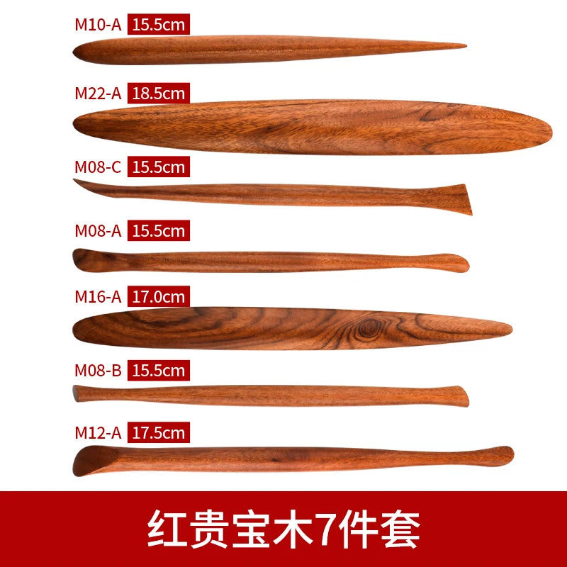 Pottery Color Sculpture Knife Hand-made Clay Tool Set Red Precious Wood Tool Clay Plastic Knife