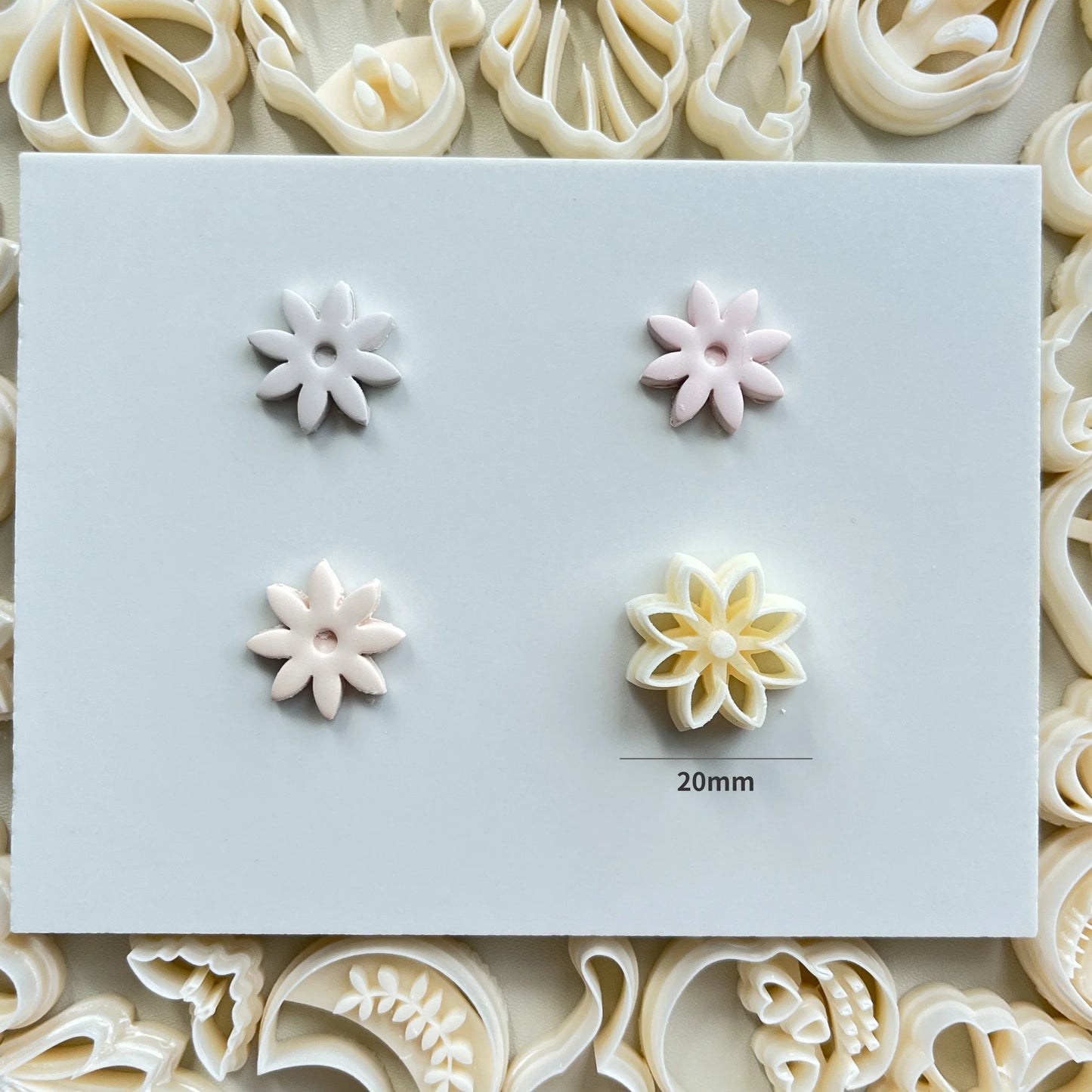 Flower Series Rose/Lotus/Sakura/BlueBell Clay Mold Cutting Soft Clay Earring Jewelry Pendant Design DIY Hand Made Clay Tool Gift