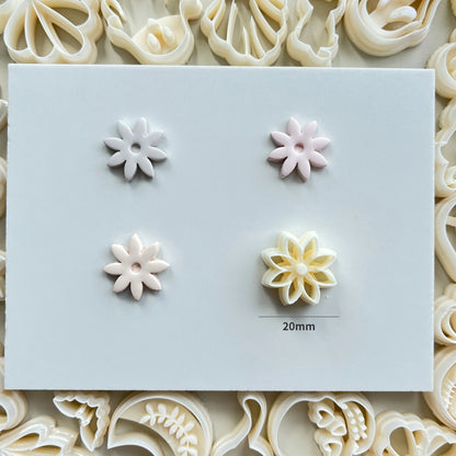 Flower Series Rose/Lotus/Sakura/BlueBell Clay Mold Cutting Soft Clay Earring Jewelry Pendant Design DIY Hand Made Clay Tool Gift