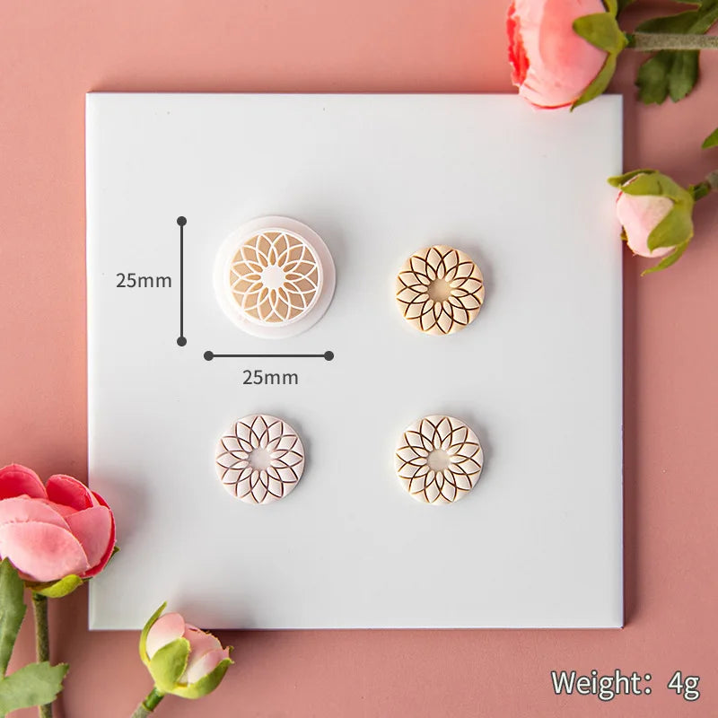 Flower Series Rose/Lotus/Sakura/BlueBell Clay Mold Cutting Soft Clay Earring Jewelry Pendant Design DIY Hand Made Clay Tool Gift