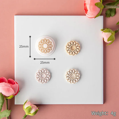 Flower Series Rose/Lotus/Sakura/BlueBell Clay Mold Cutting Soft Clay Earring Jewelry Pendant Design DIY Hand Made Clay Tool Gift