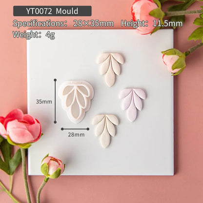 Flower Series Rose/Lotus/Sakura/BlueBell Clay Mold Cutting Soft Clay Earring Jewelry Pendant Design DIY Hand Made Clay Tool Gift